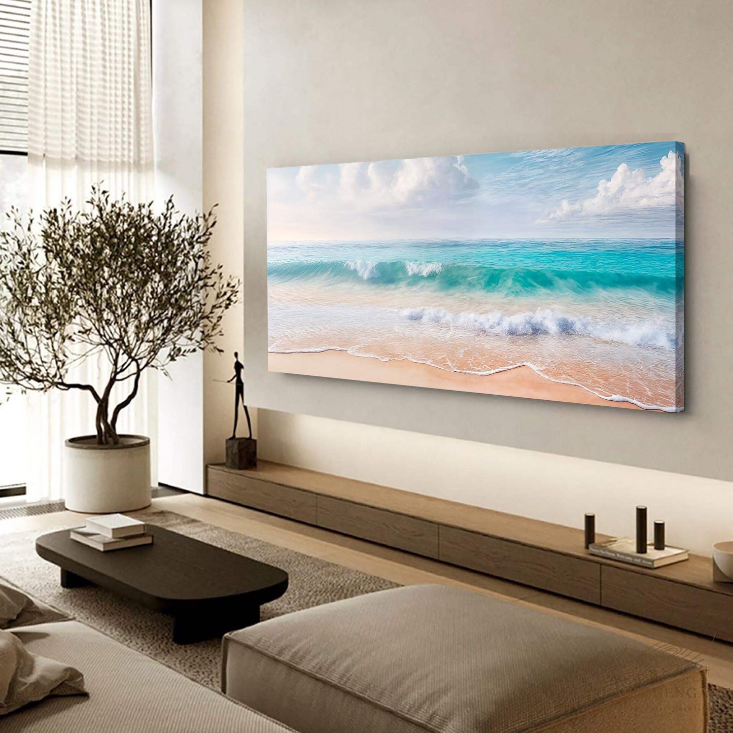 Serene Ocean Wave Coastal Wall Art XII - Tailored Canvases - Flyclothing LLC