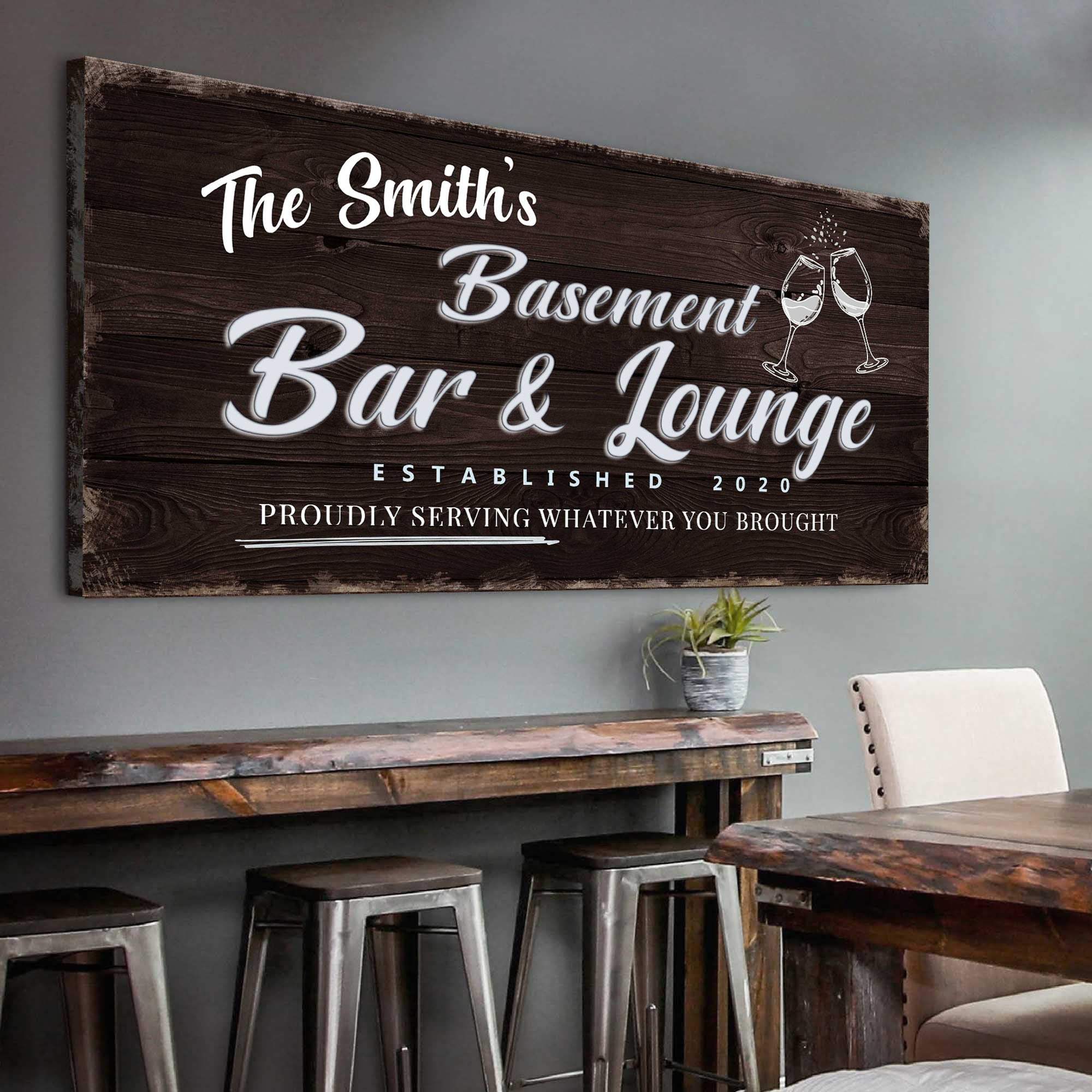 Basement Bar And Lounge Sign IV - Tailored Canvases - Flyclothing LLC