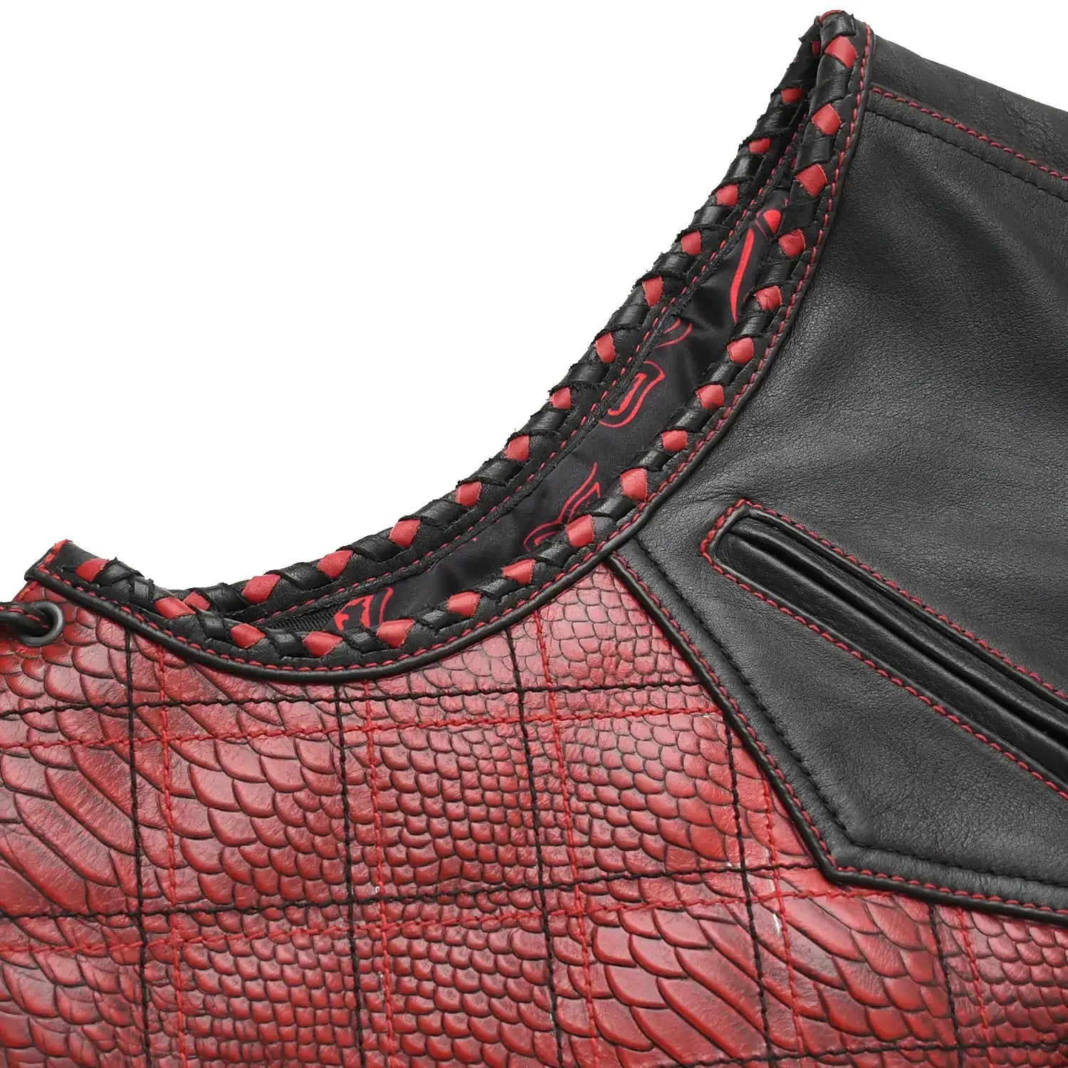 Kingsnake Men’s Motorcycle Leather Vest - First Manufacturing Company - Flyclothing LLC