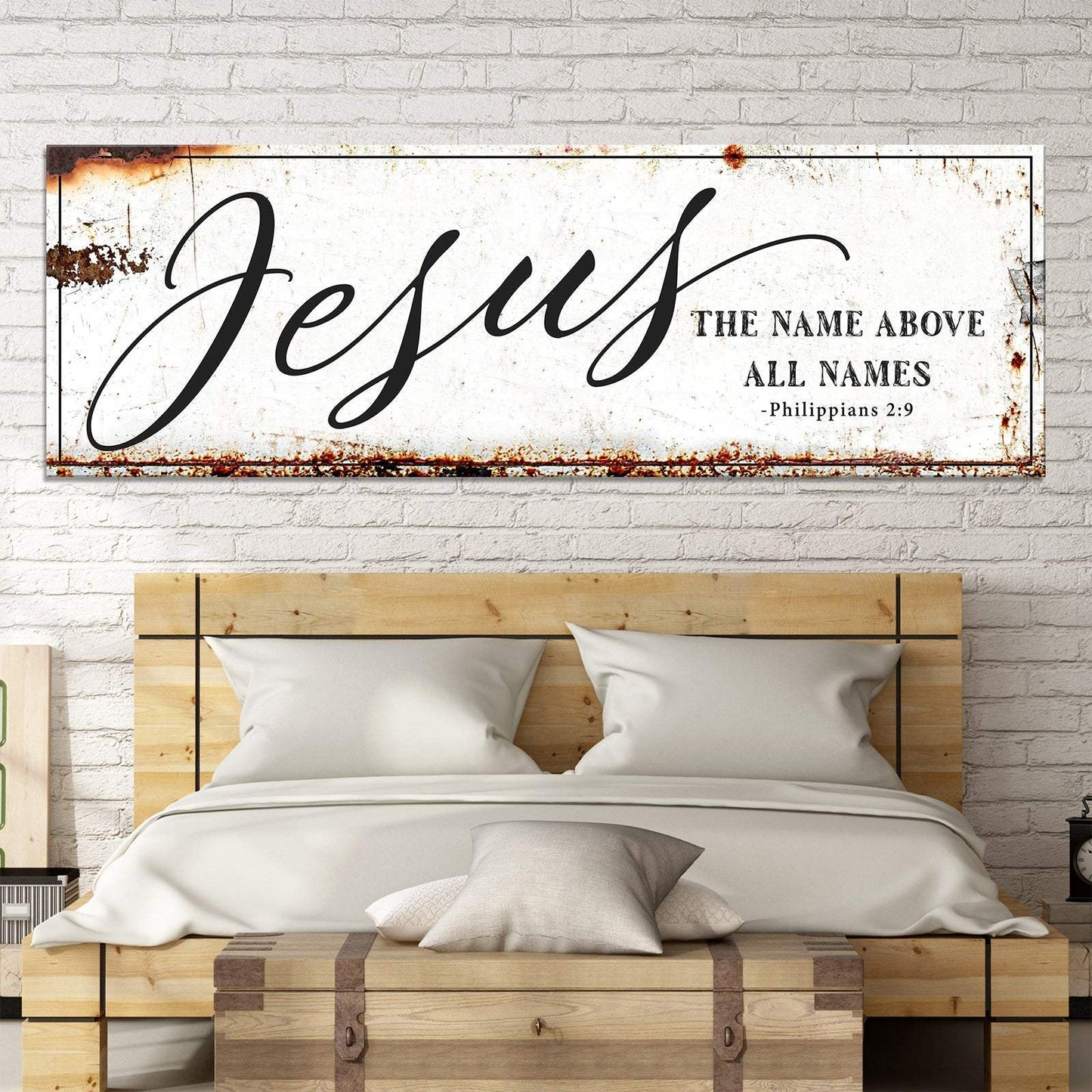 Jesus The Name Above All Names - Philippians 2:9 Faith Sign - Tailored Canvases - Flyclothing LLC