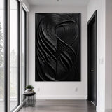 Modern Black Waves Wall Art - Tailored Canvases - Flyclothing LLC
