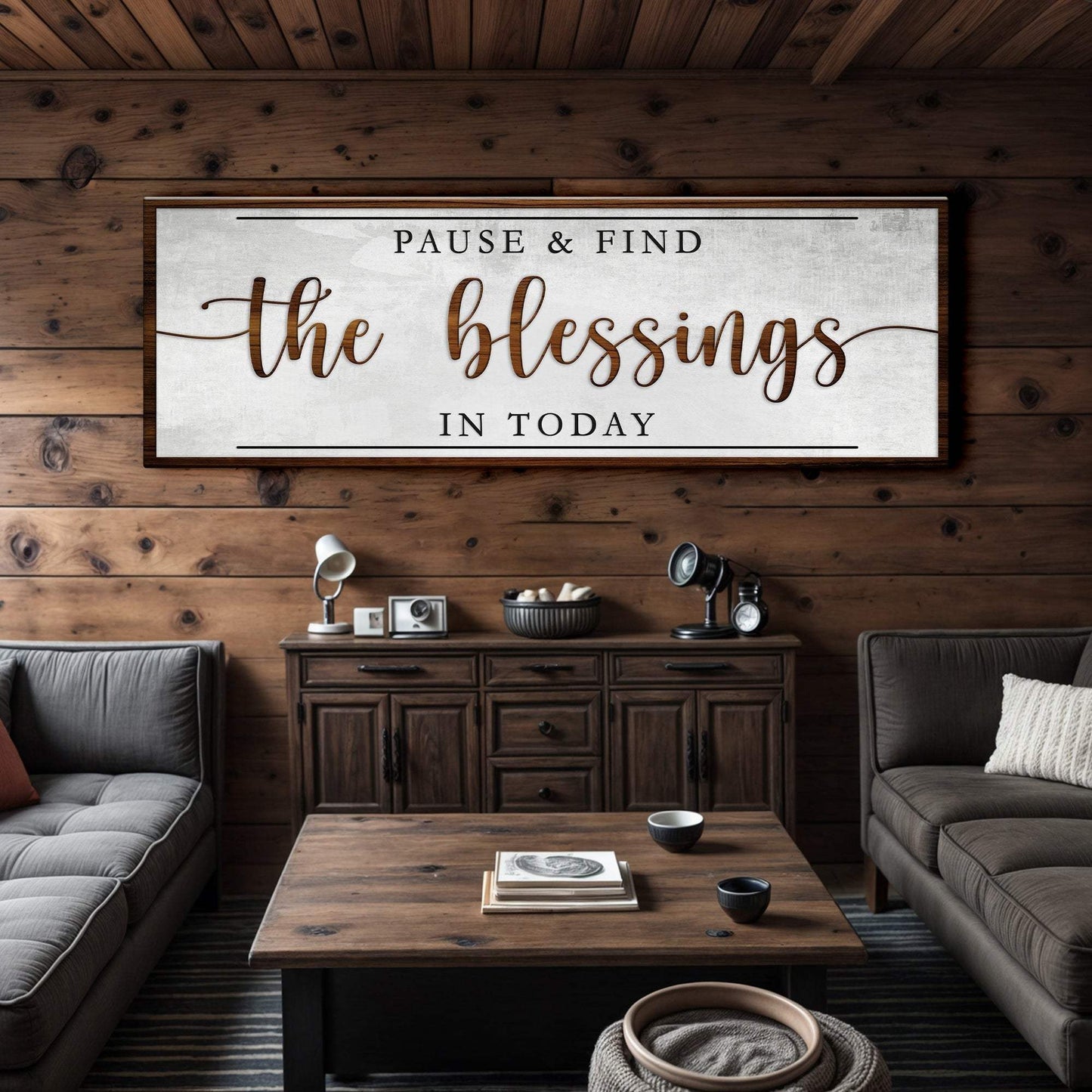 Pause & Find The Blessings In Today Faith Sign - Tailored Canvases - Flyclothing LLC