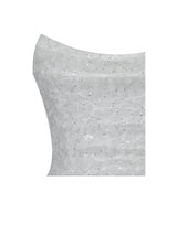 Tressa White Beaded Mesh Strapless Mini Wedding Dress - Miss Circle - Flyclothing LLC