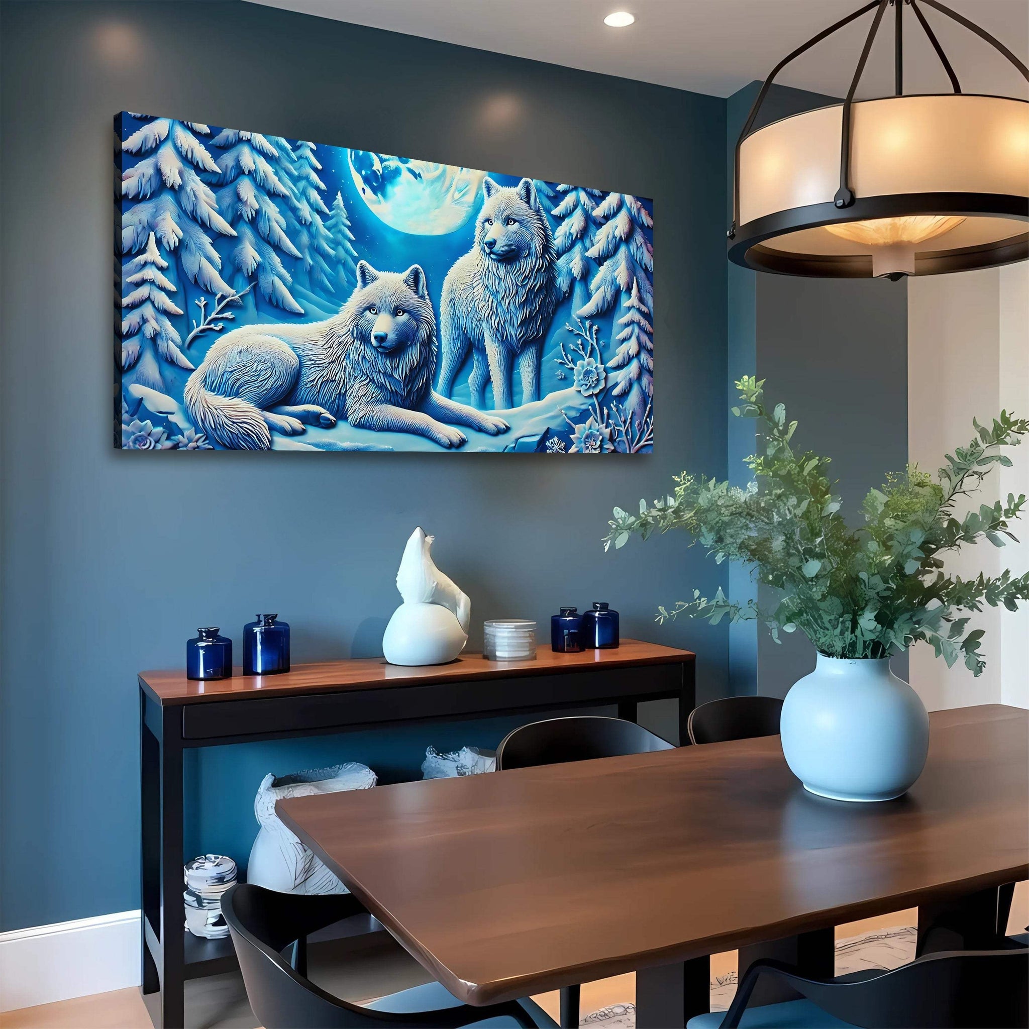 3D Wolves Wall Art V - Tailored Canvases - Flyclothing LLC