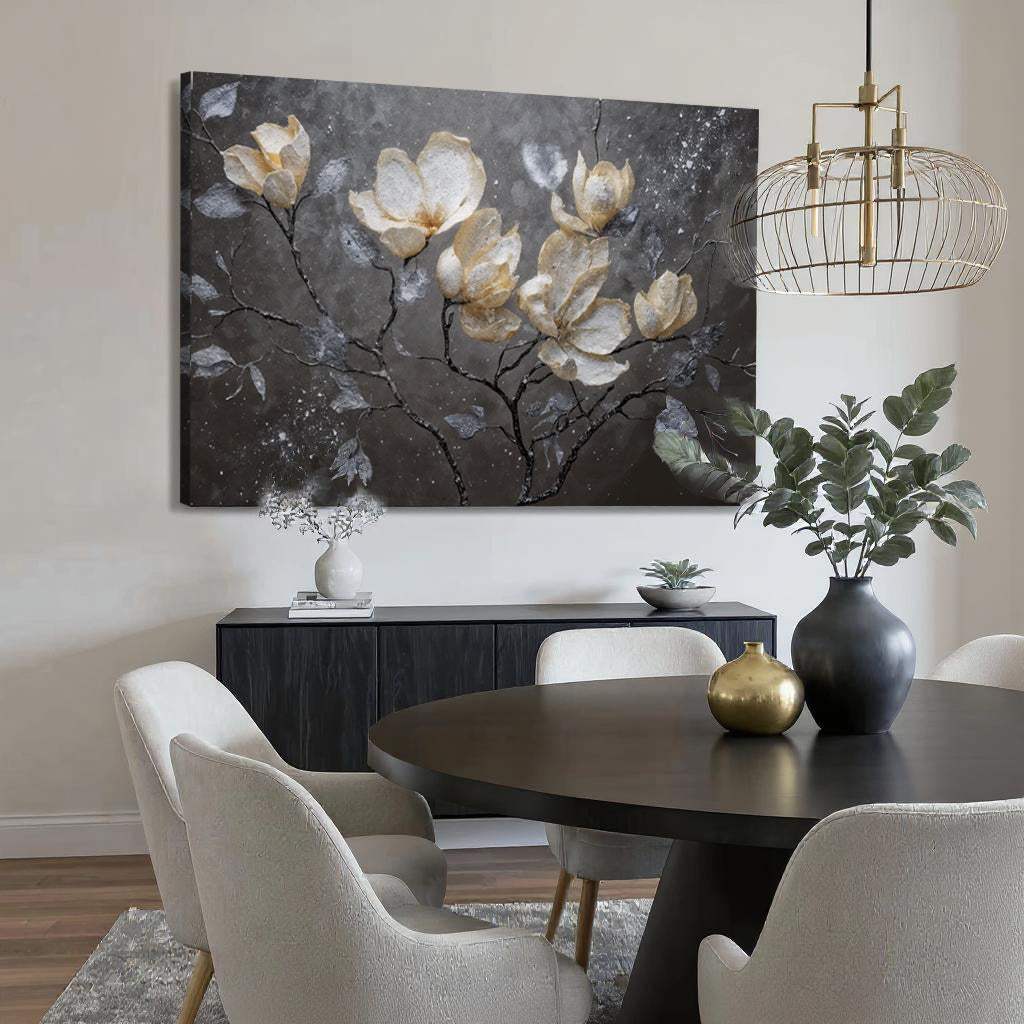 Midnight Magnolias Wall Art - Tailored Canvases - Flyclothing LLC