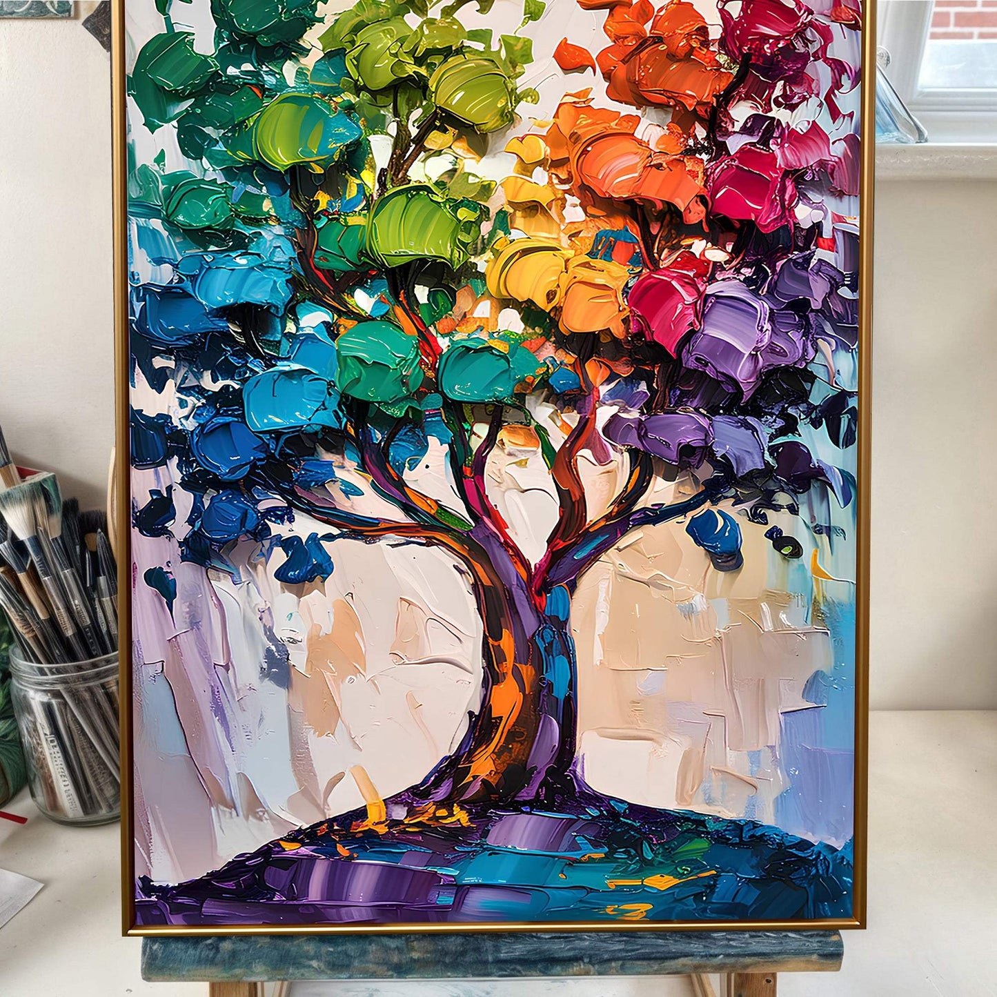 Rainbow Tree Abstract Wall Art - Tailored Canvases - Flyclothing LLC