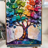 Rainbow Tree Abstract Wall Art - Tailored Canvases - Flyclothing LLC