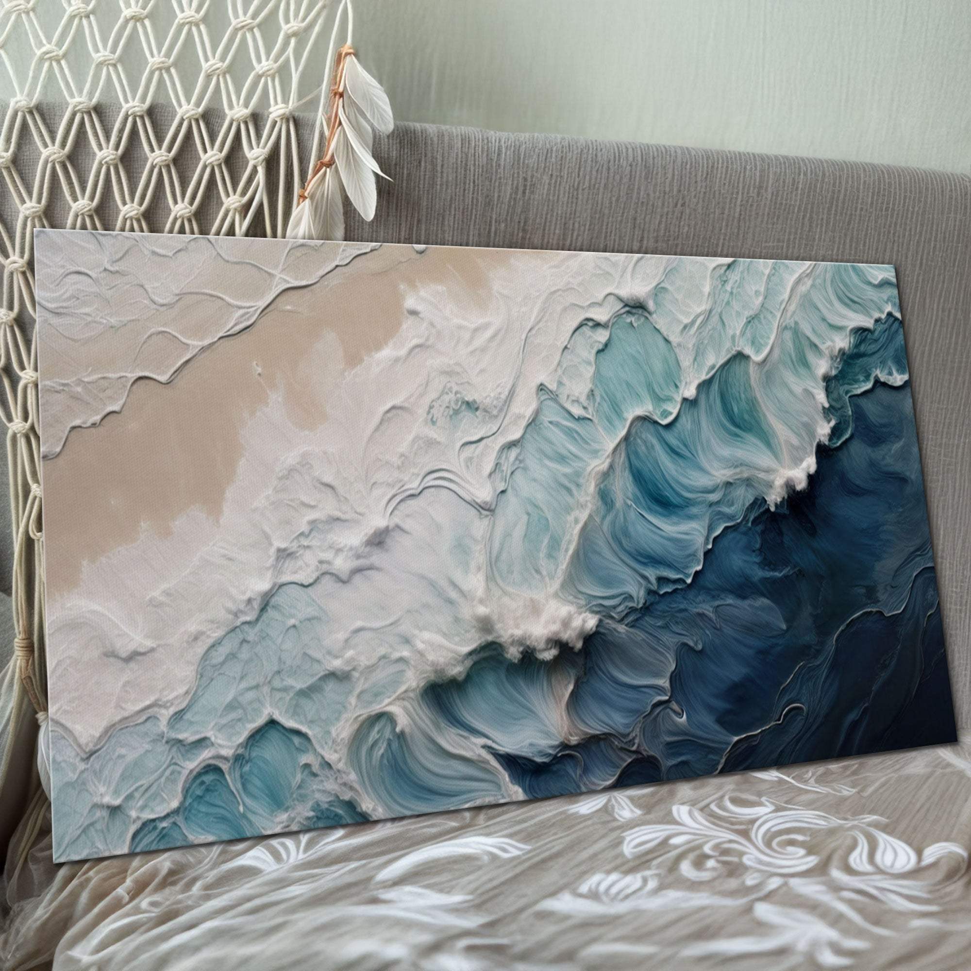 Crashing Coastal Waves Wall Art - Tailored Canvases - Flyclothing LLC