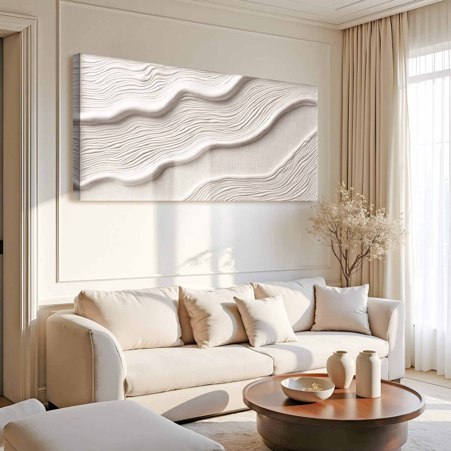 Ivory Abstract Wall Art II - Tailored Canvases - Flyclothing LLC