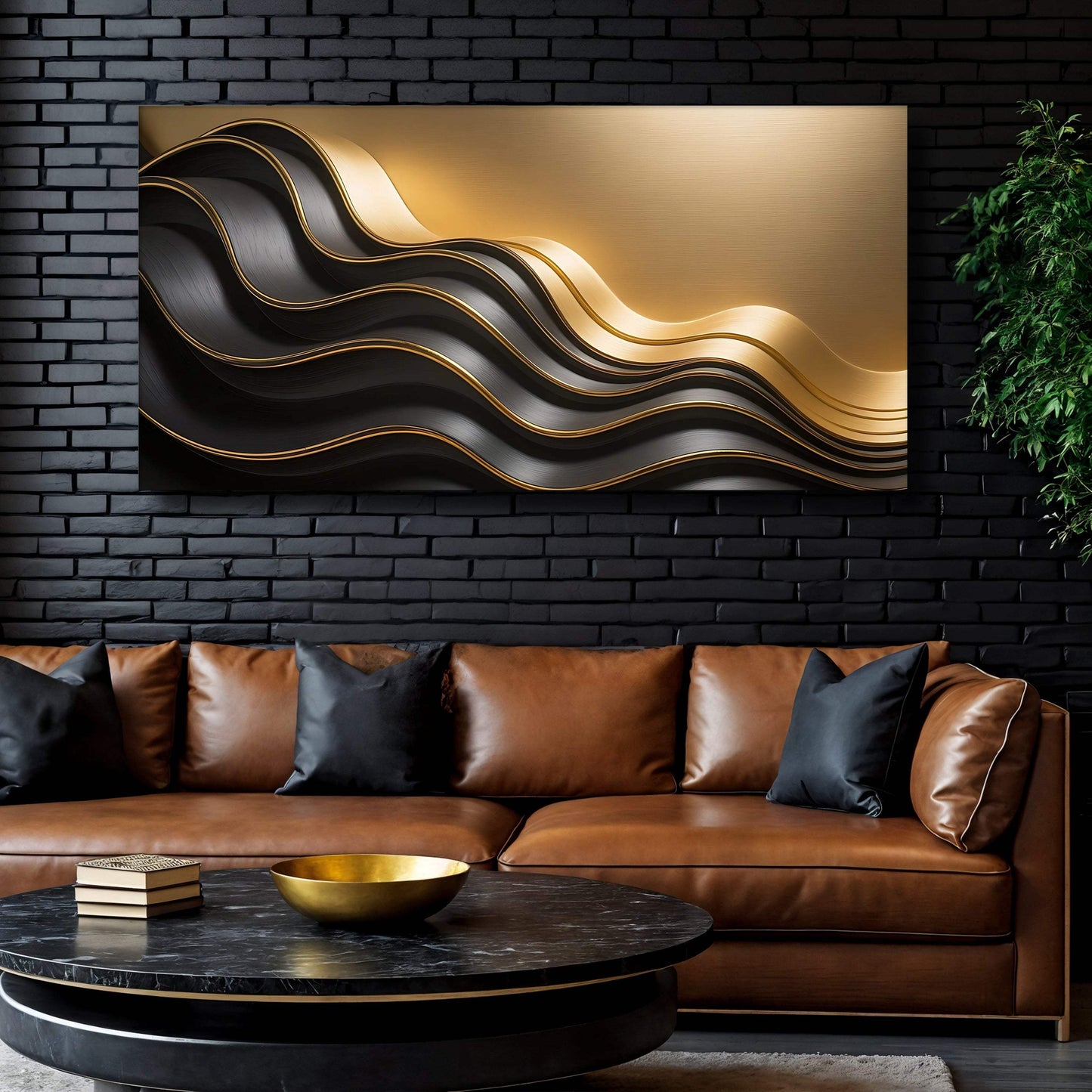 Black and Gold Minimalist Abstract Wall Art IV - Tailored Canvases - Flyclothing LLC