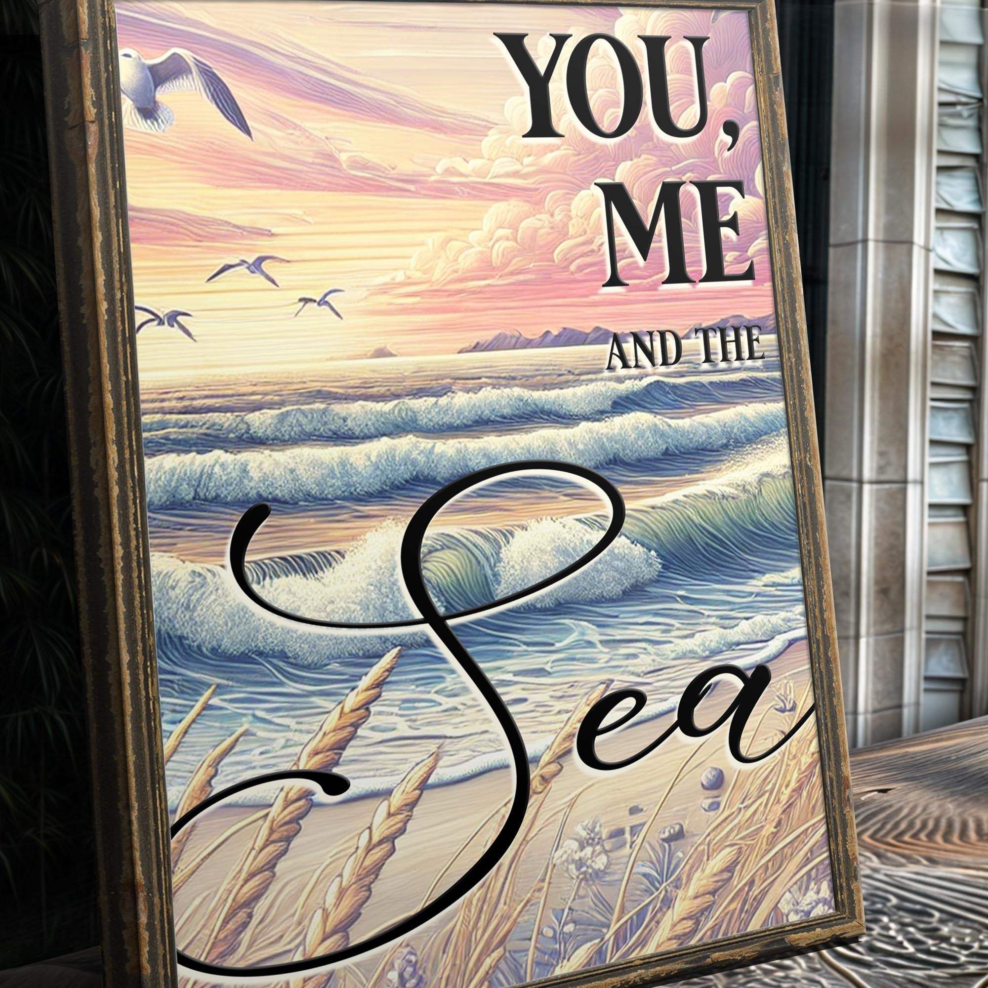 You Me and the Sea Coastal Sign - Tailored Canvases - Flyclothing LLC