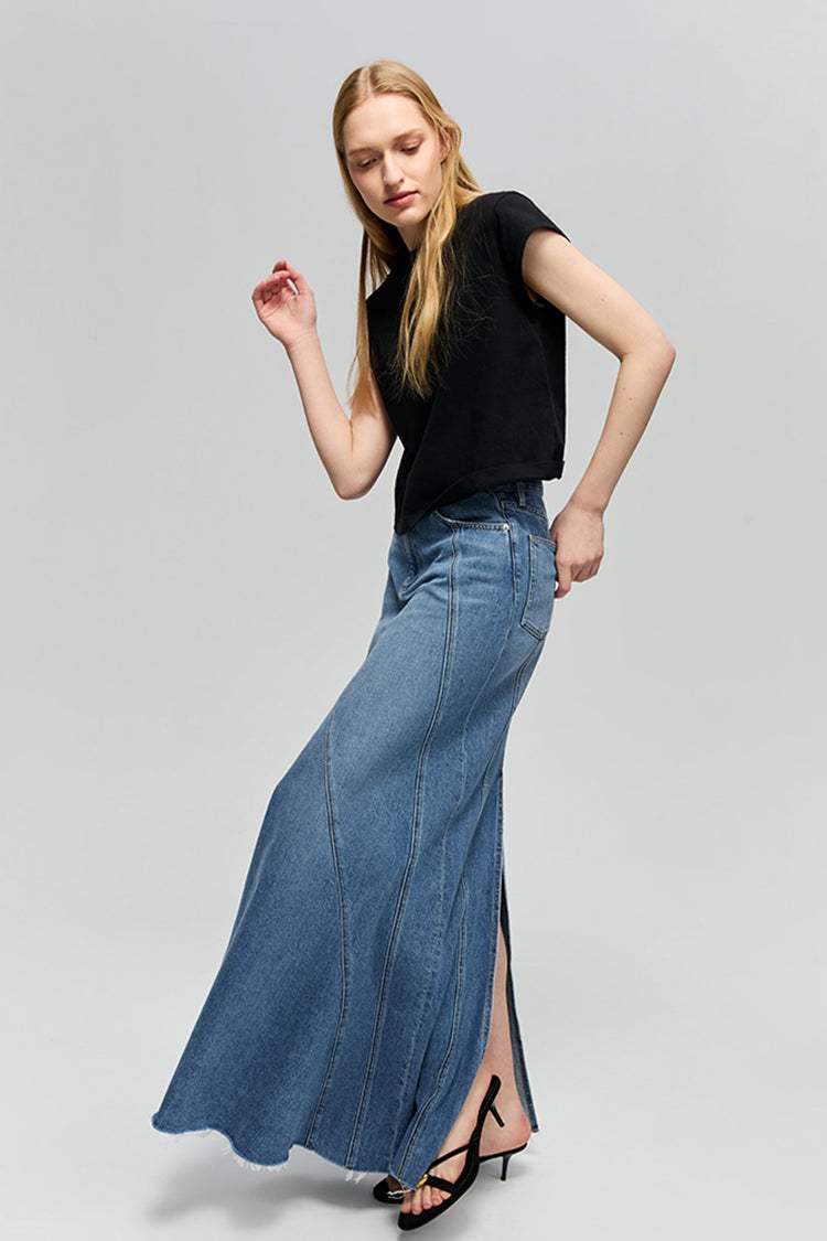 Ocean Wave Denim Skirt HJ821 - Hey Joanie - Flyclothing LLC
