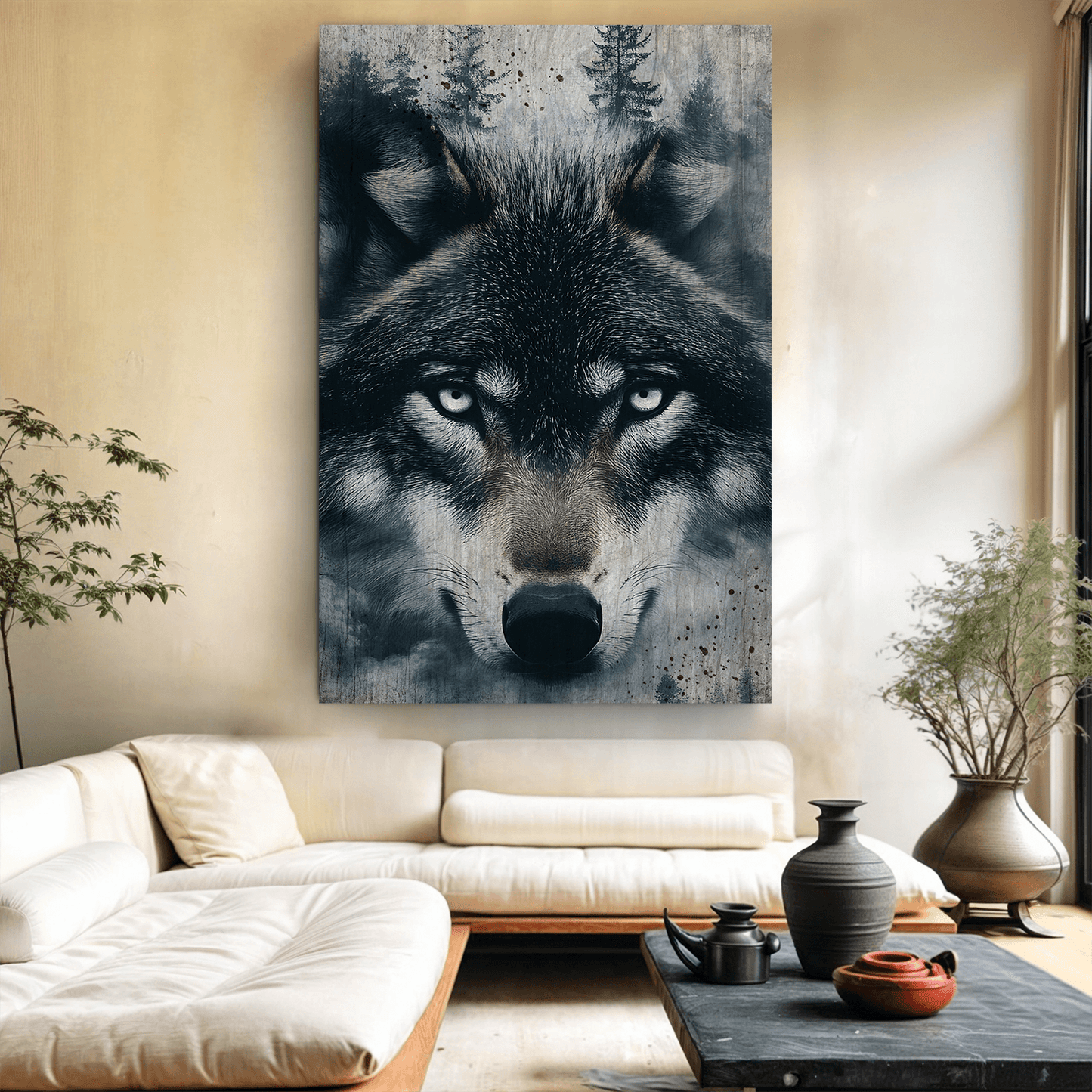 Wolf Double Exposure Wall Art III - Tailored Canvases - Flyclothing LLC