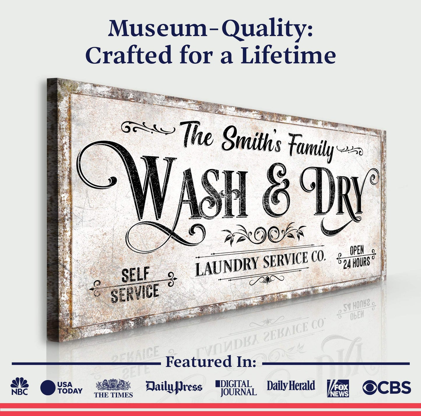 Personalized Laundry Service Sign II - Tailored Canvases - Flyclothing LLC