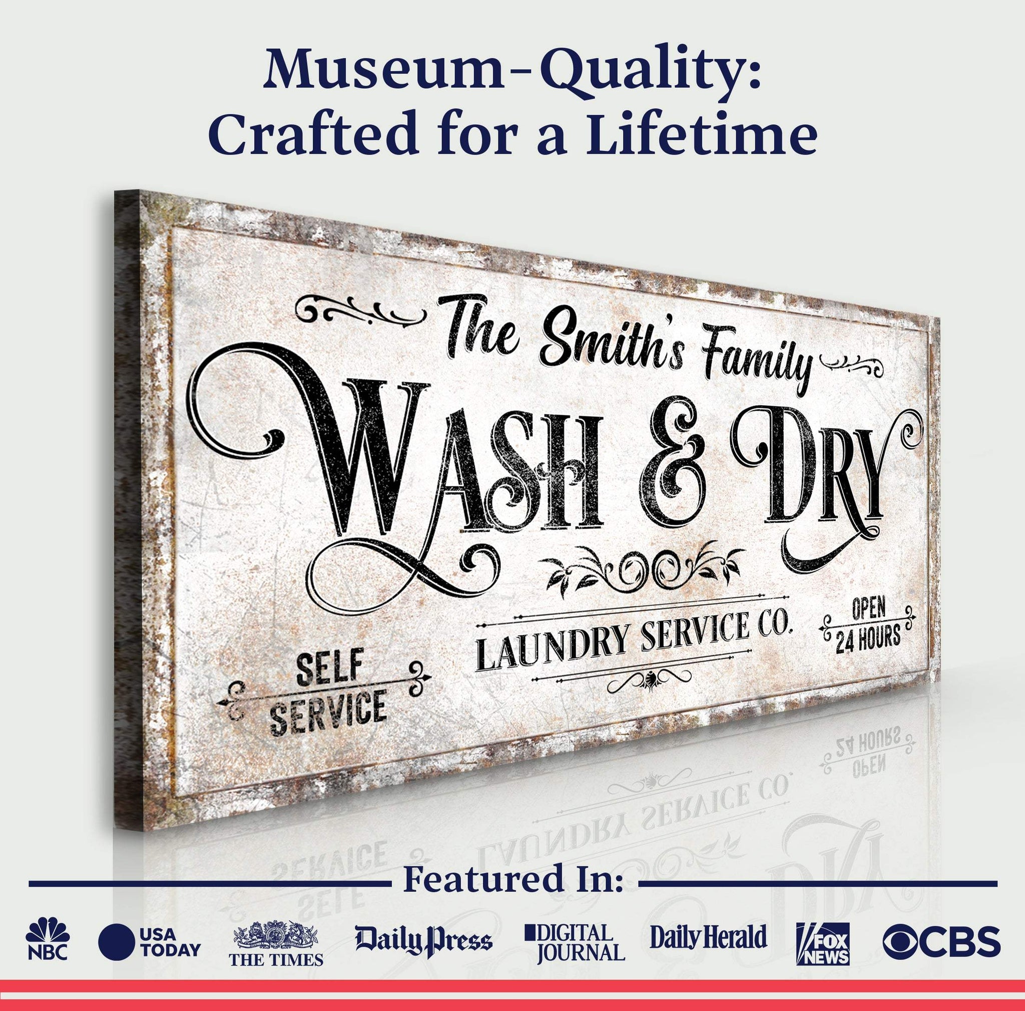 Personalized Laundry Service Sign II - Tailored Canvases - Flyclothing LLC