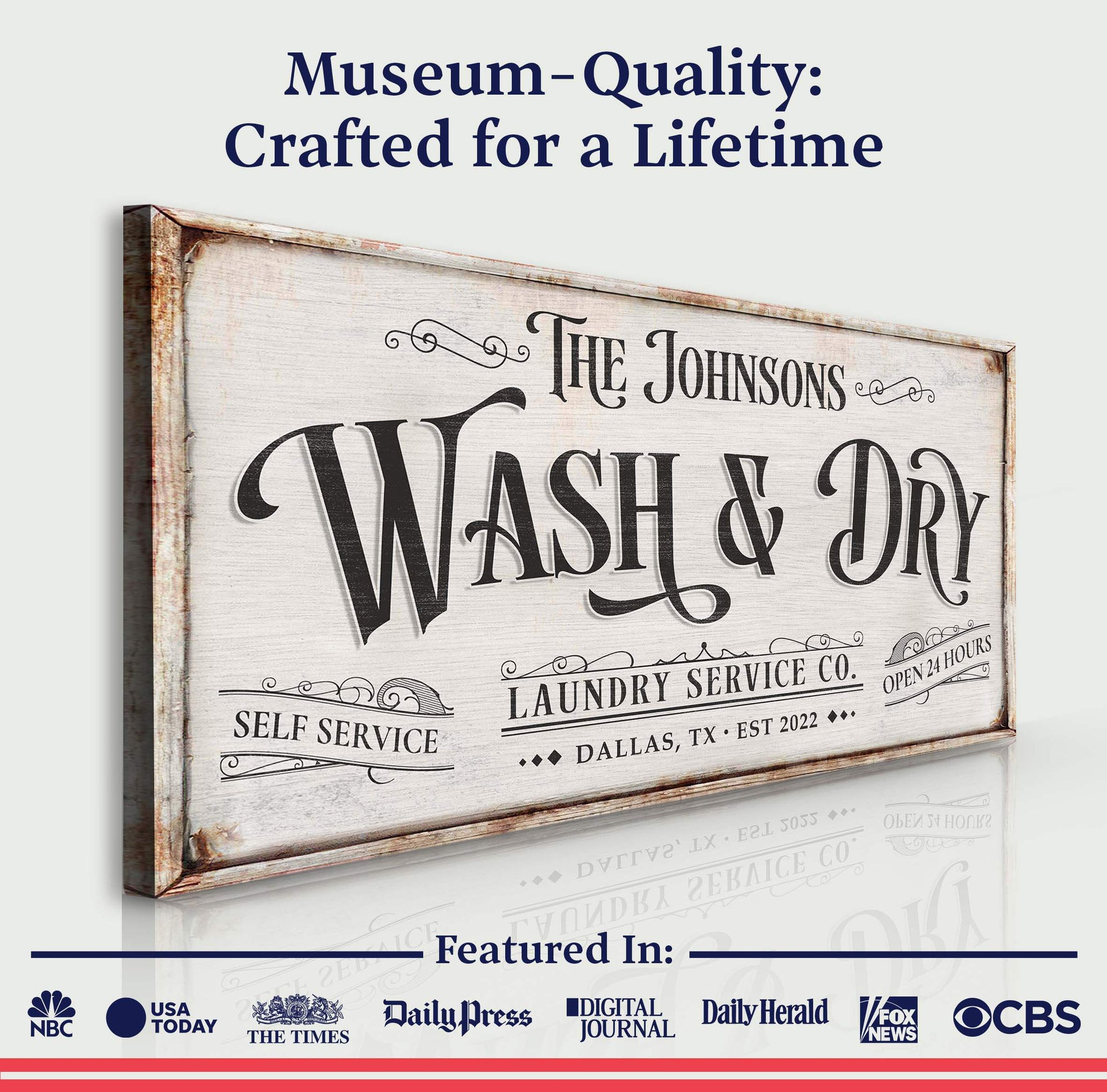 Personalized Laundry Service Sign - Tailored Canvases - Flyclothing LLC