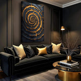 Black and Gold Spiral Wall Art - Tailored Canvases - Flyclothing LLC
