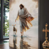 Jesus Protects The Lamb From Wolves Faith Wall Art XIII - Tailored Canvases - Flyclothing LLC