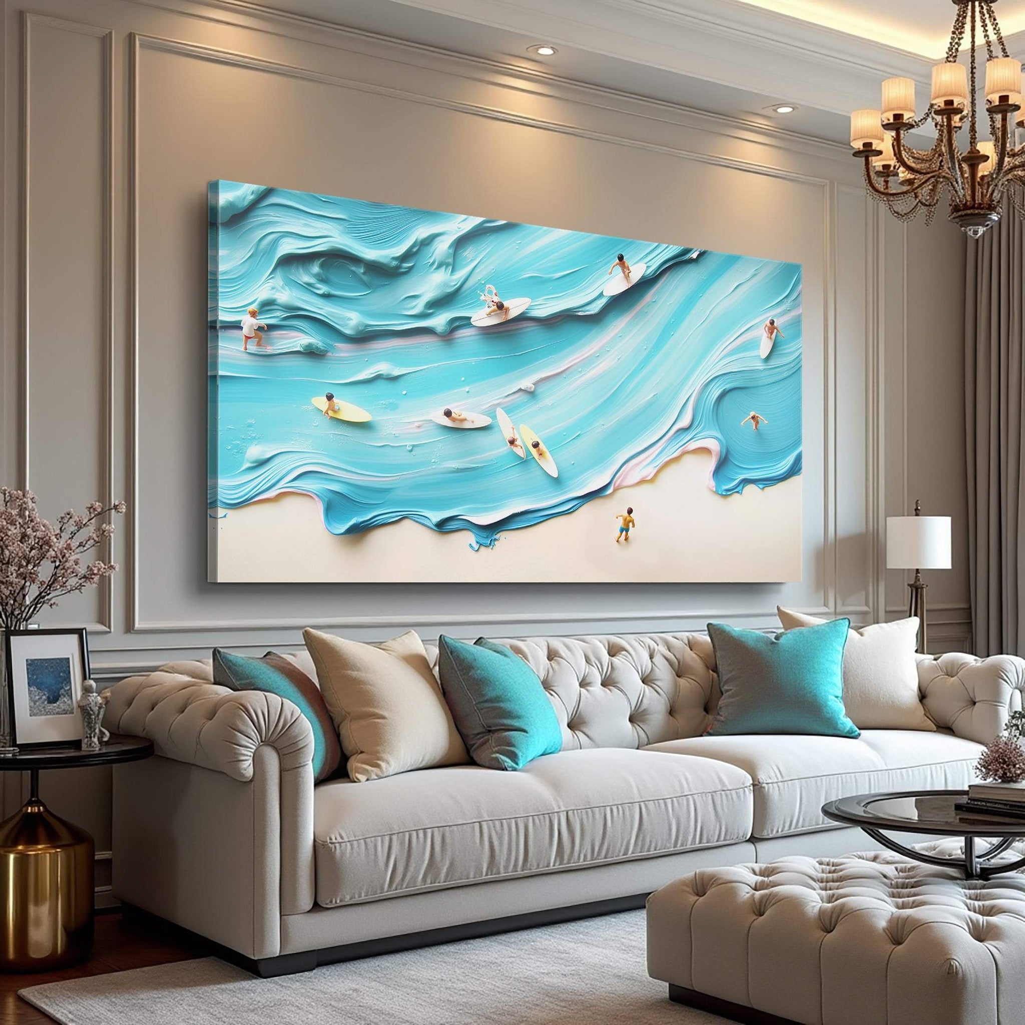 Abstract Aerial View Beach Wall Art - Tailored Canvases - Flyclothing LLC