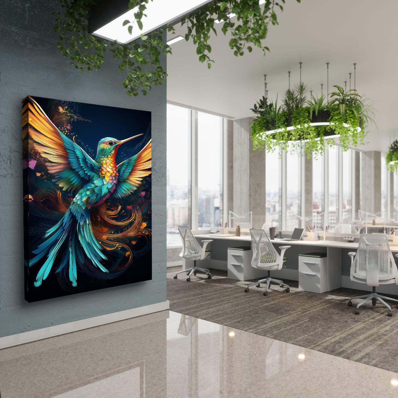 Humming Bird Abstract Wall Art II - Tailored Canvases - Flyclothing LLC
