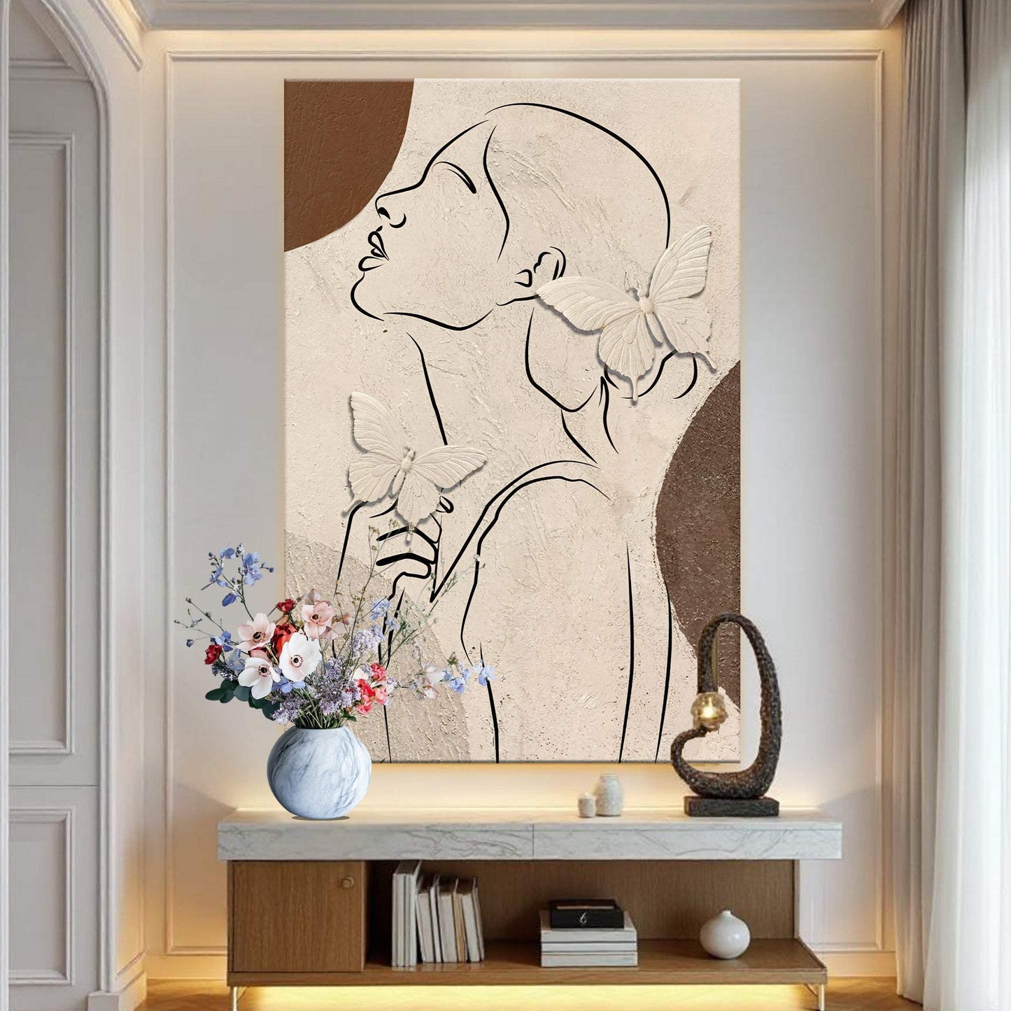 Minimalist Woman Line Art Canvas Wall Art - Tailored Canvases - Flyclothing LLC