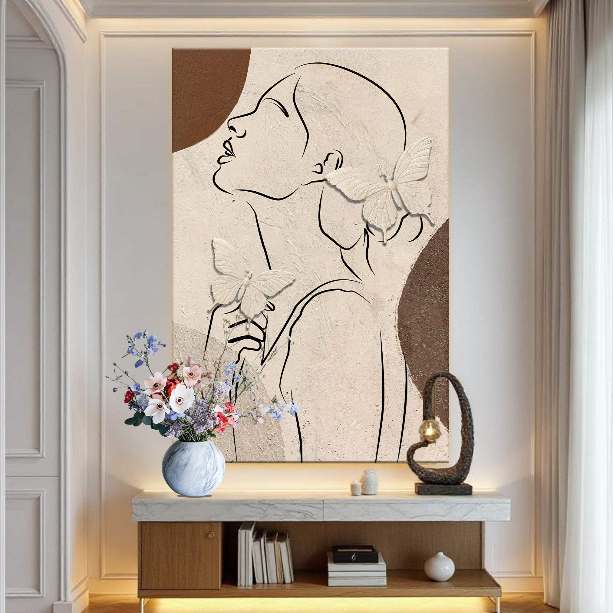 Minimalist Woman Line Art Canvas Wall Art - Tailored Canvases - Flyclothing LLC