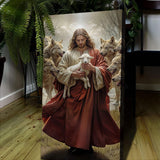 Jesus Protects The Lamb From Wolves Faith Wall Art VI - Tailored Canvases - Flyclothing LLC