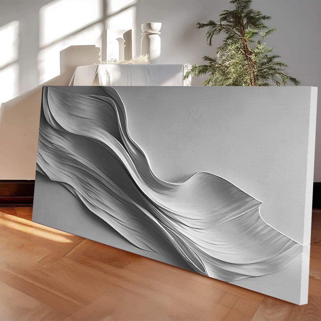 Stormy Gray Minimalist Wall Art - Tailored Canvases - Flyclothing LLC