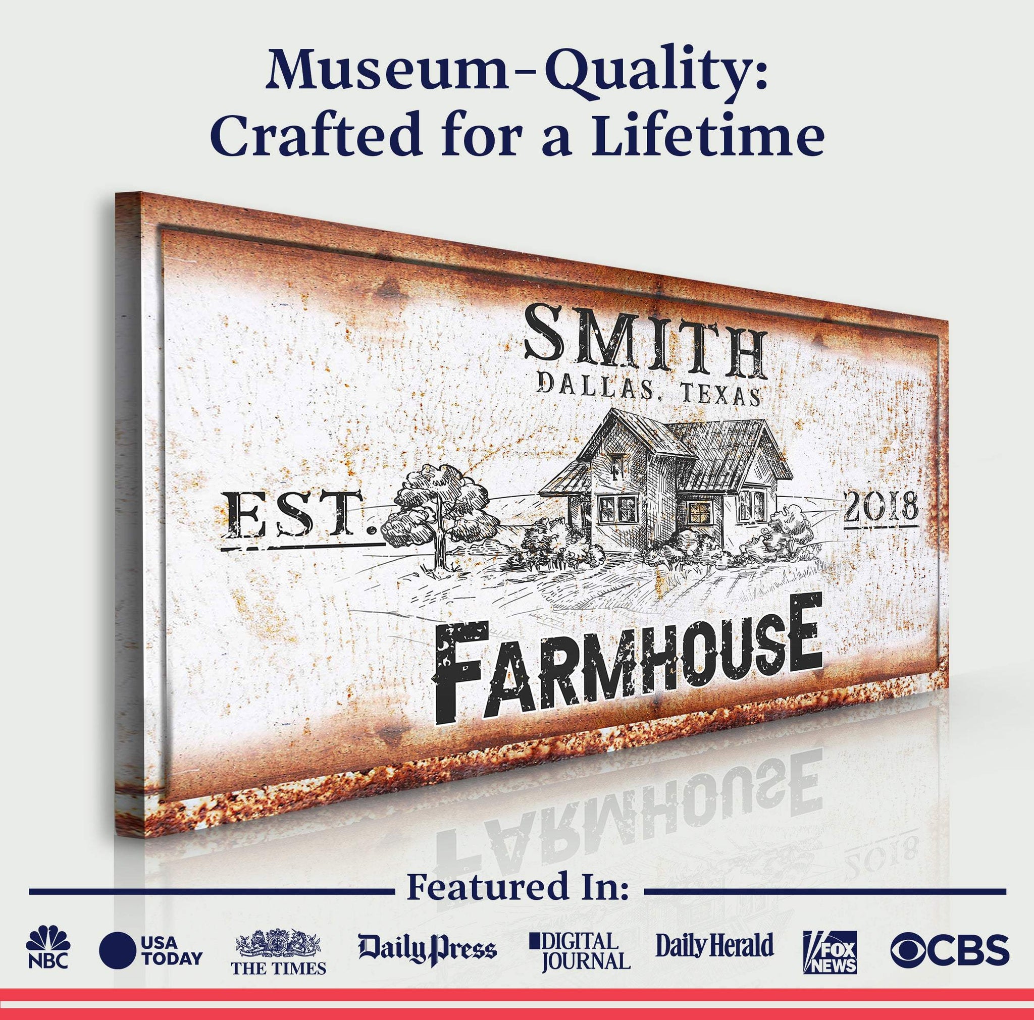 Rustic Farmhouse Personalized Sign III - Tailored Canvases - Flyclothing LLC