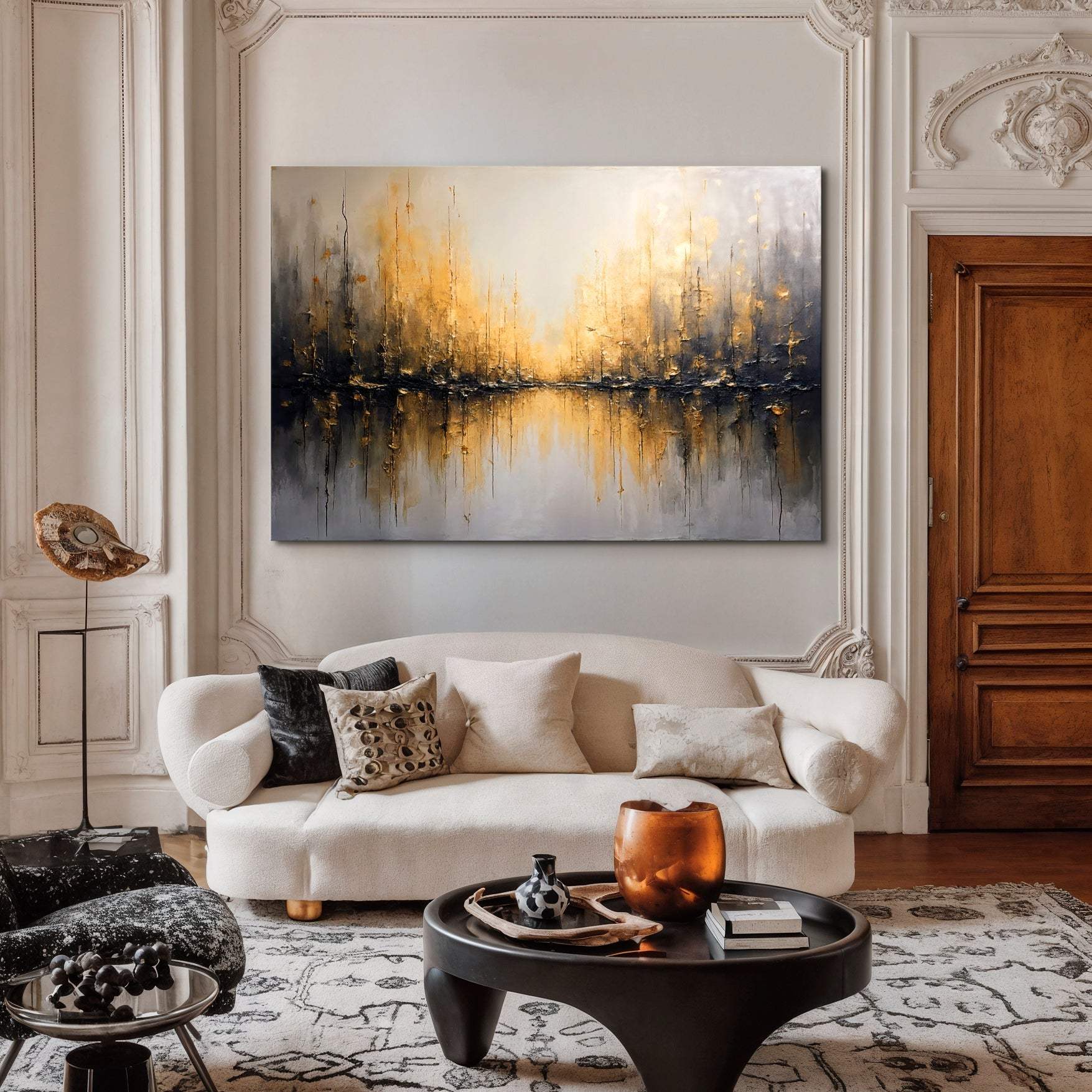 Golden Reflections Abstract Wall Art - Tailored Canvases - Flyclothing LLC