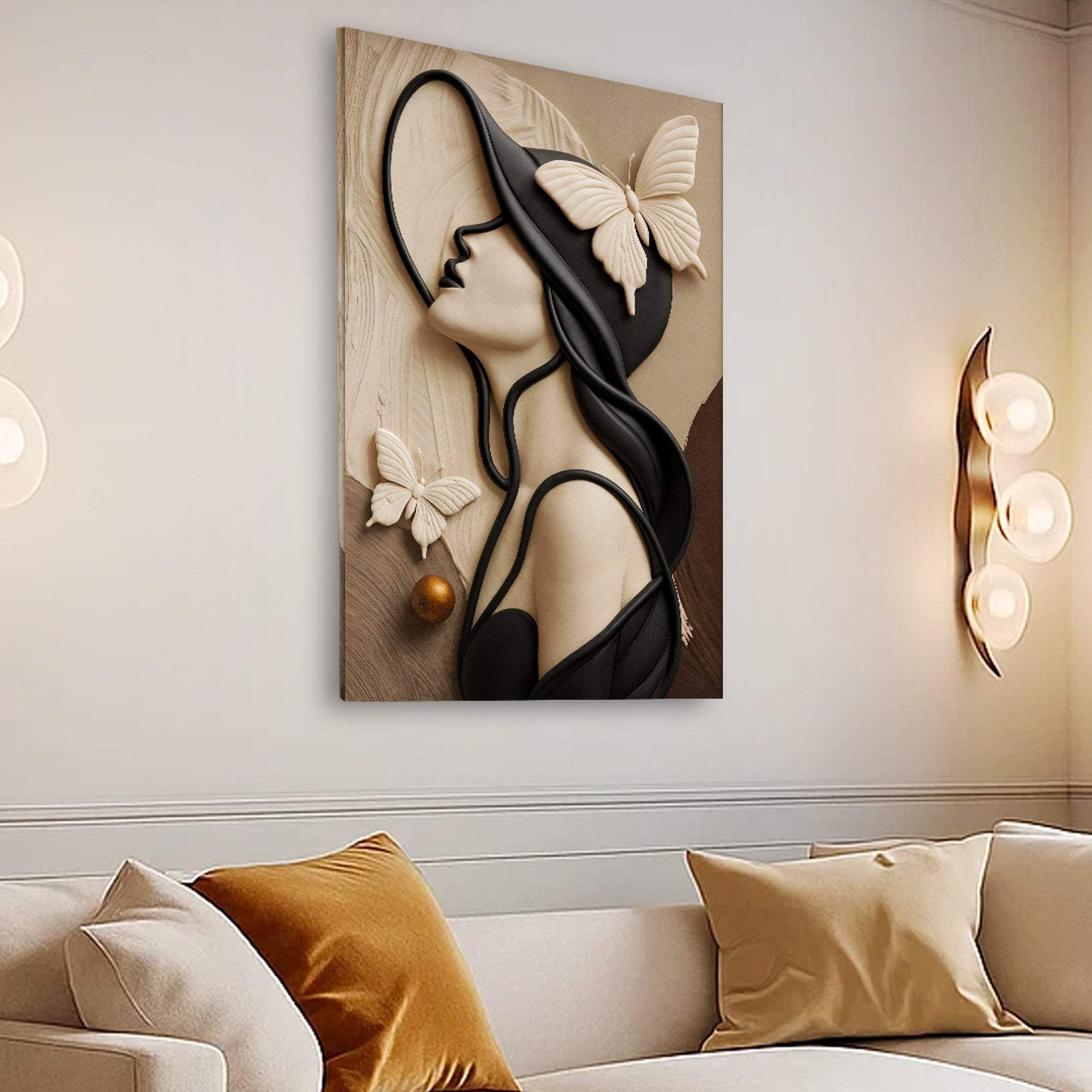 Woman's Delicate Lines Wall Art - Tailored Canvases - Flyclothing LLC