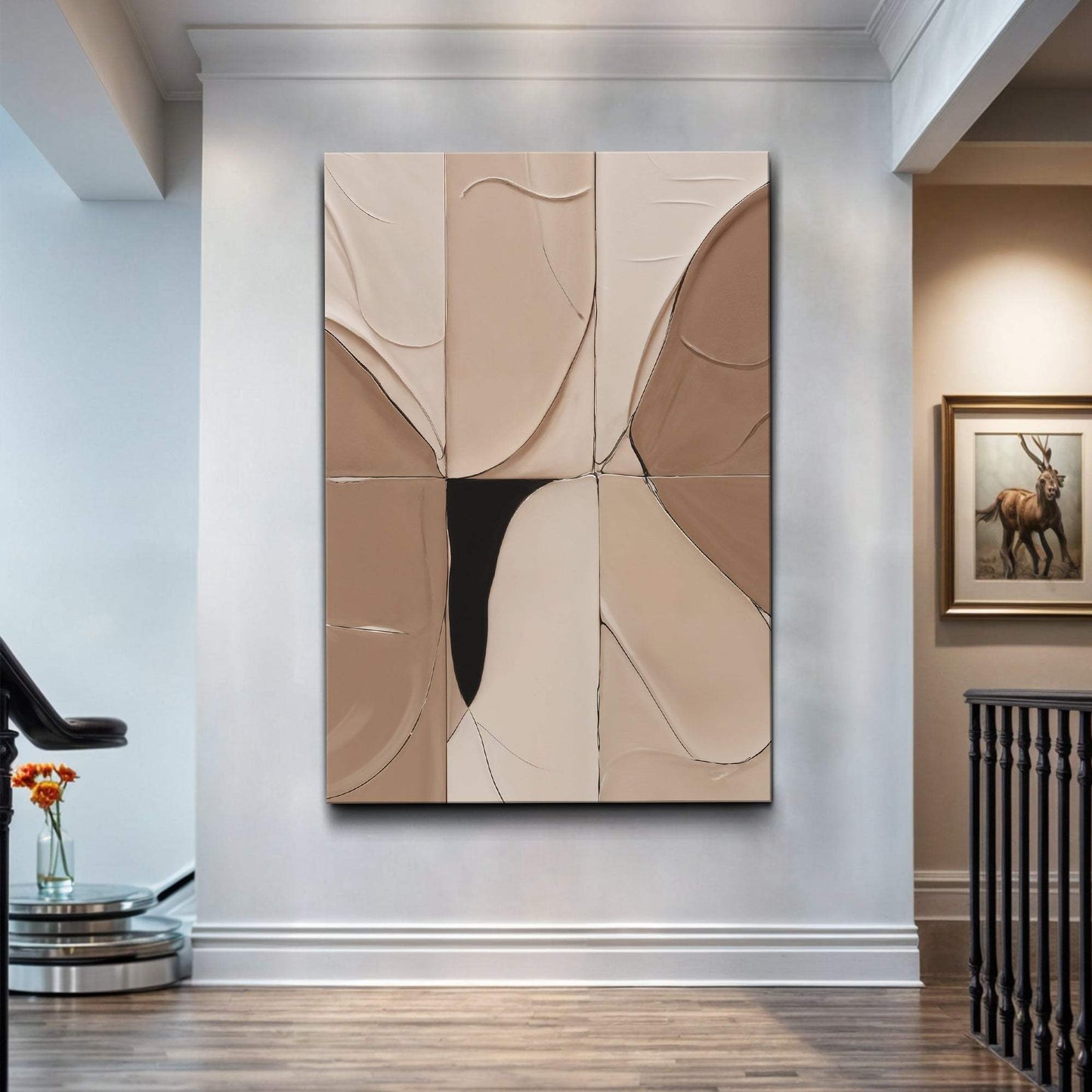 Neutral Abstract Boho Wall Art - Tailored Canvases - Flyclothing LLC