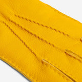 Matteo (yellow) - Italian gloves made of American deerskin leather with cashmere lining