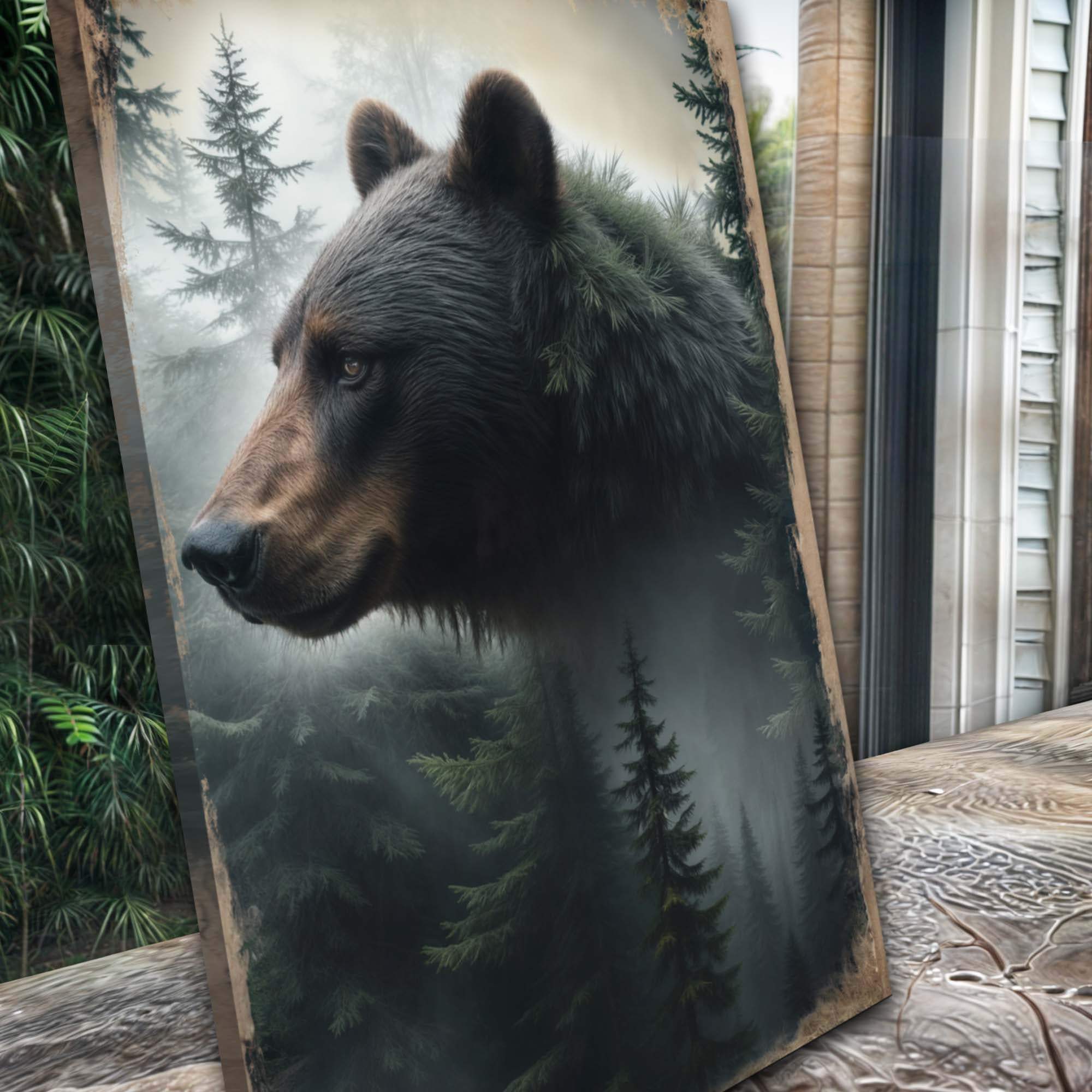 Black Bear Exposure Wall Art - Tailored Canvases - Flyclothing LLC