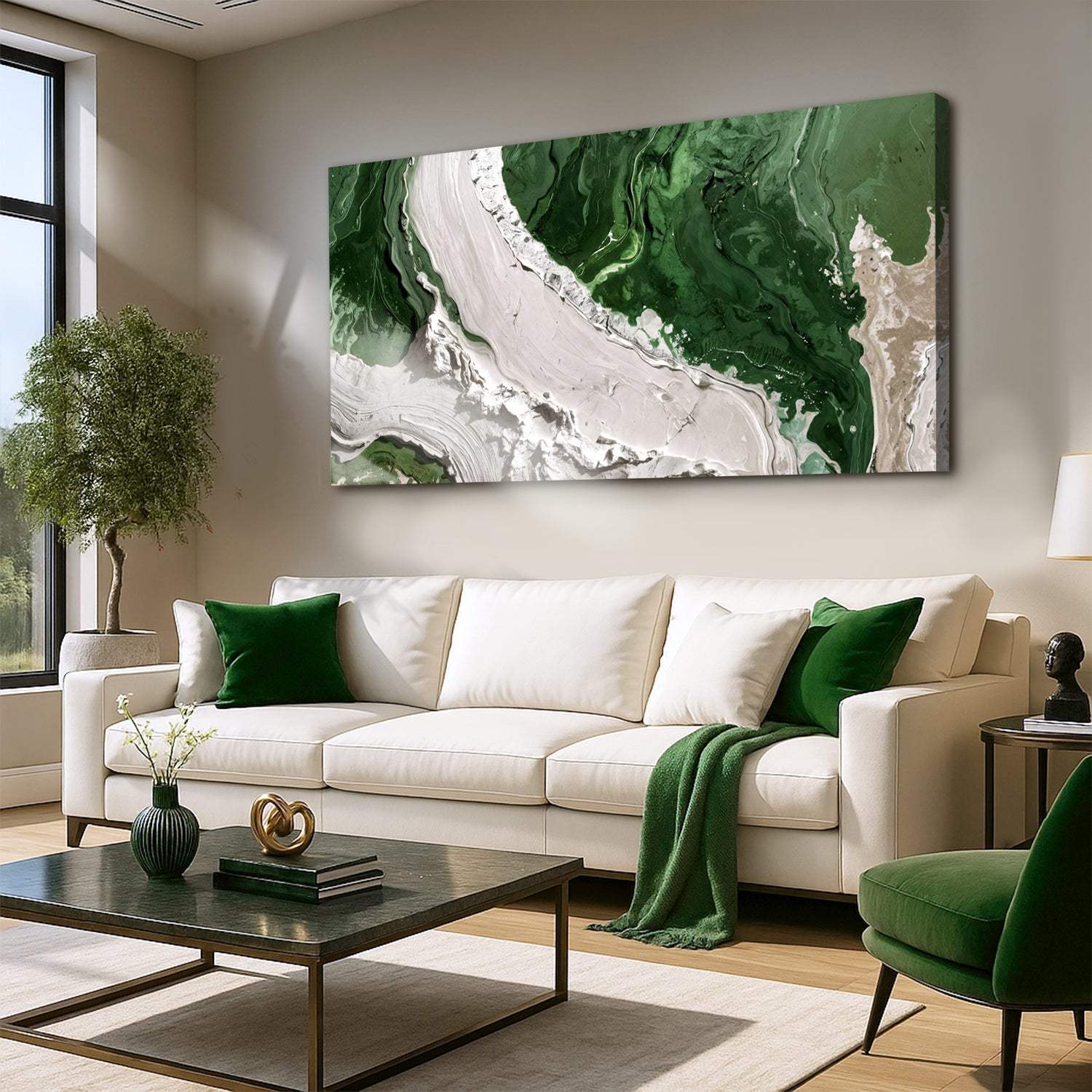 Green Rivers Abstract Wall Art IV - Tailored Canvases - Flyclothing LLC