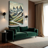Abstract Mountain and River Landscape Wall Art II - Tailored Canvases - Flyclothing LLC