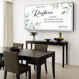 And I Will Restore To You - Joel 2:25 Faith Sign - Tailored Canvases - Flyclothing LLC