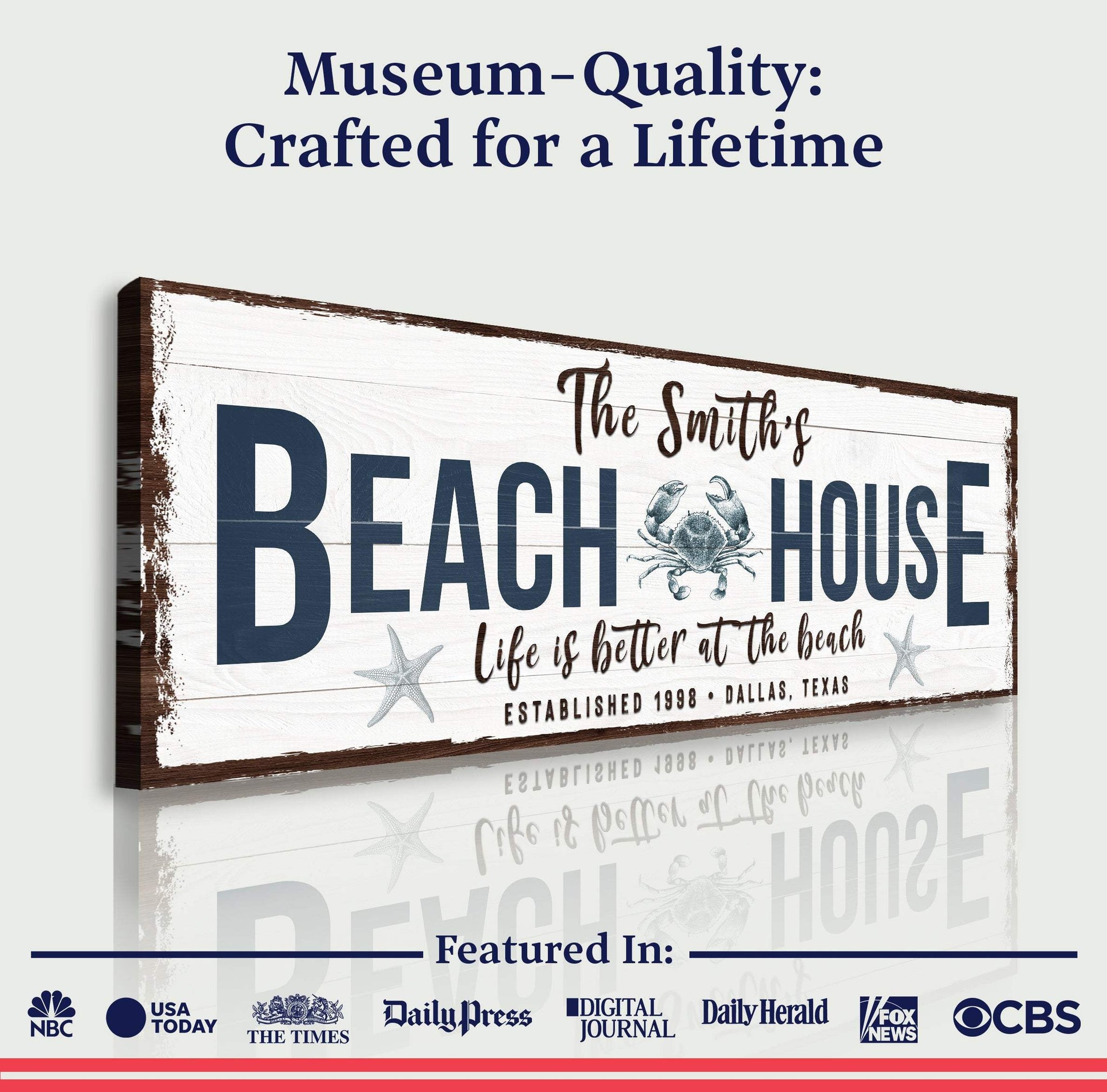 Personalized Beach House Sign - Tailored Canvases - Flyclothing LLC