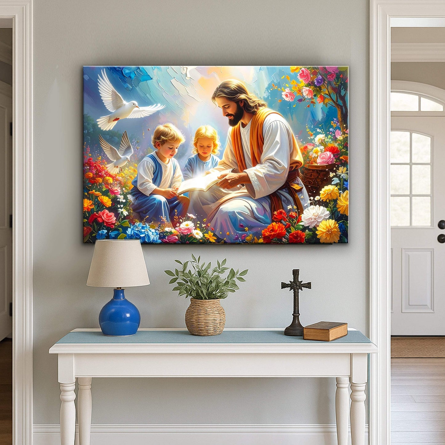Jesus With Children Faith Wall Art IV - Tailored Canvases - Flyclothing LLC