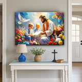 Jesus With Children Faith Wall Art IV - Tailored Canvases - Flyclothing LLC