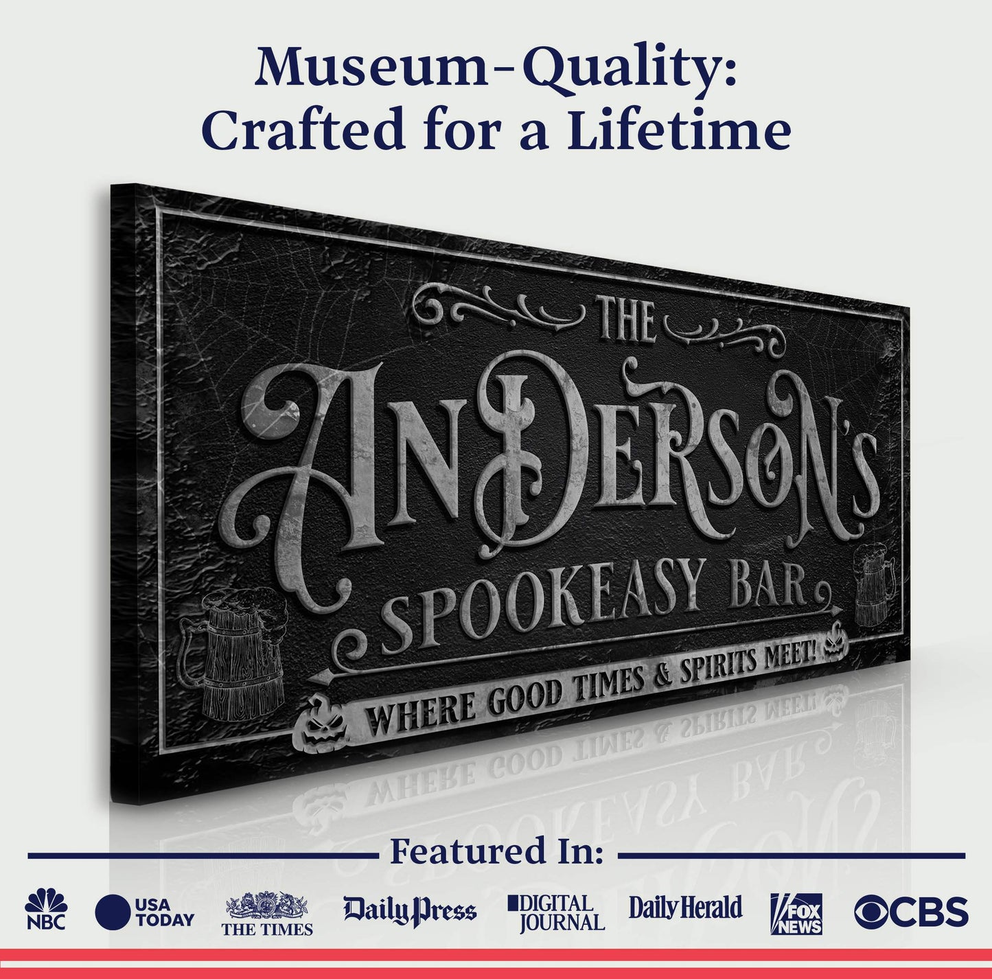 Personalized Spookeasy Bar Sign - Tailored Canvases - Flyclothing LLC