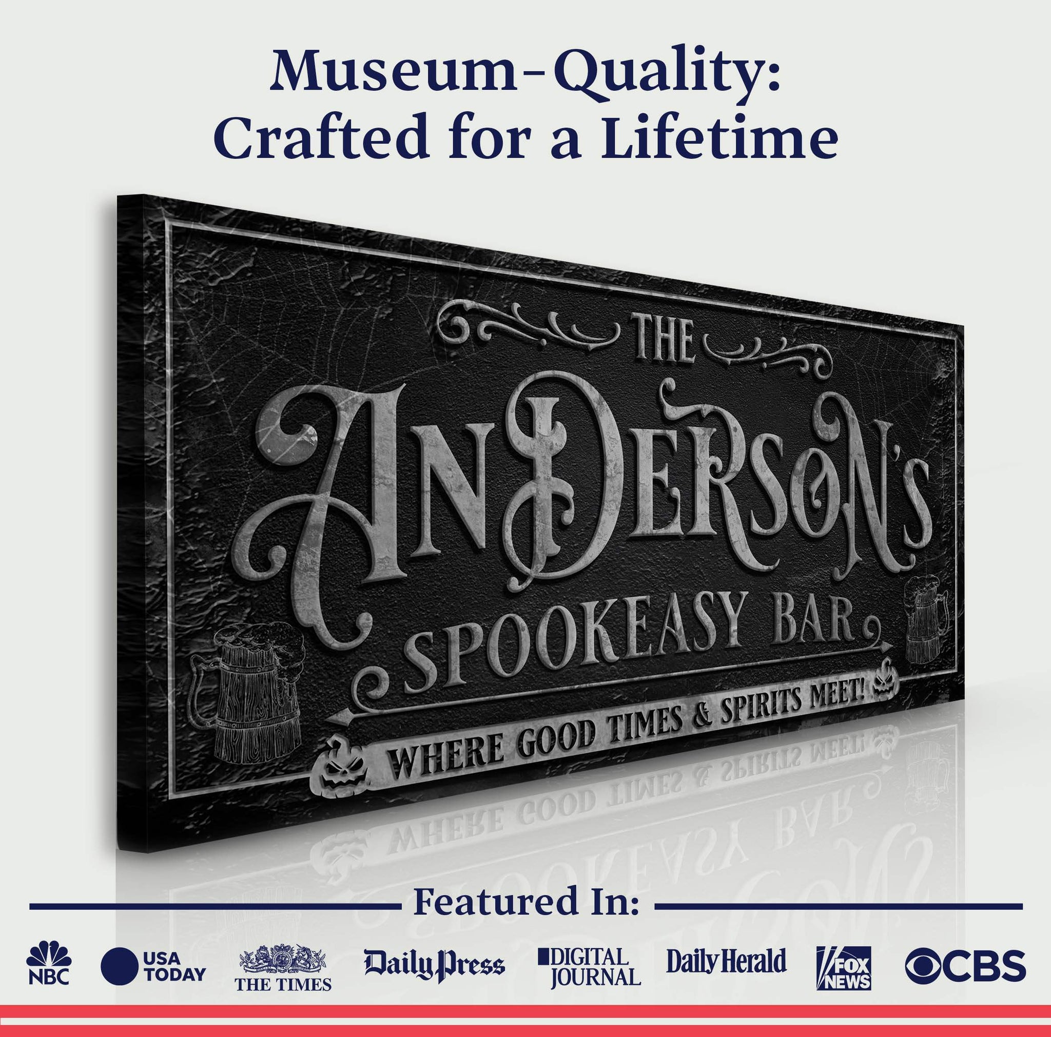 Personalized Spookeasy Bar Sign - Tailored Canvases - Flyclothing LLC