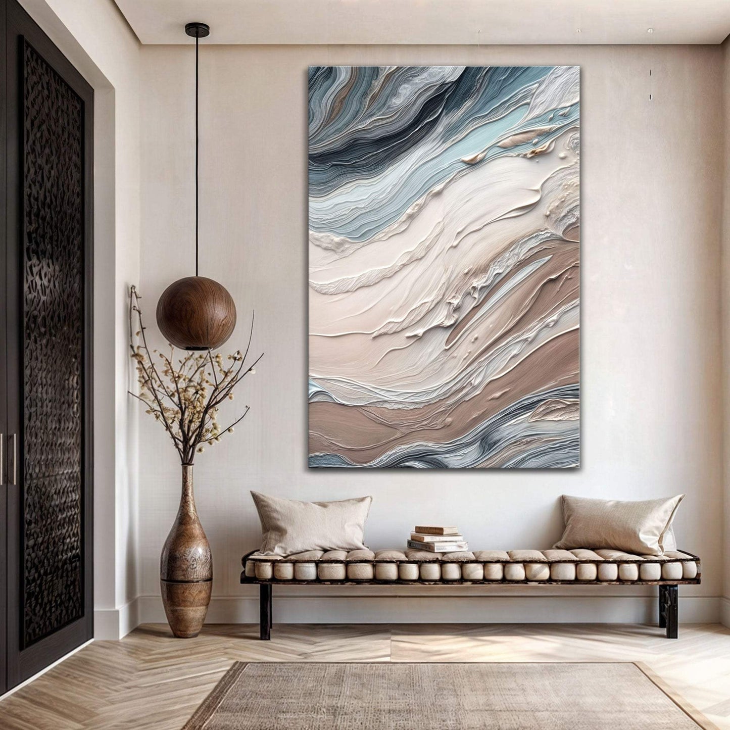 Earth Tone Swirls Wall Art - Tailored Canvases - Flyclothing LLC