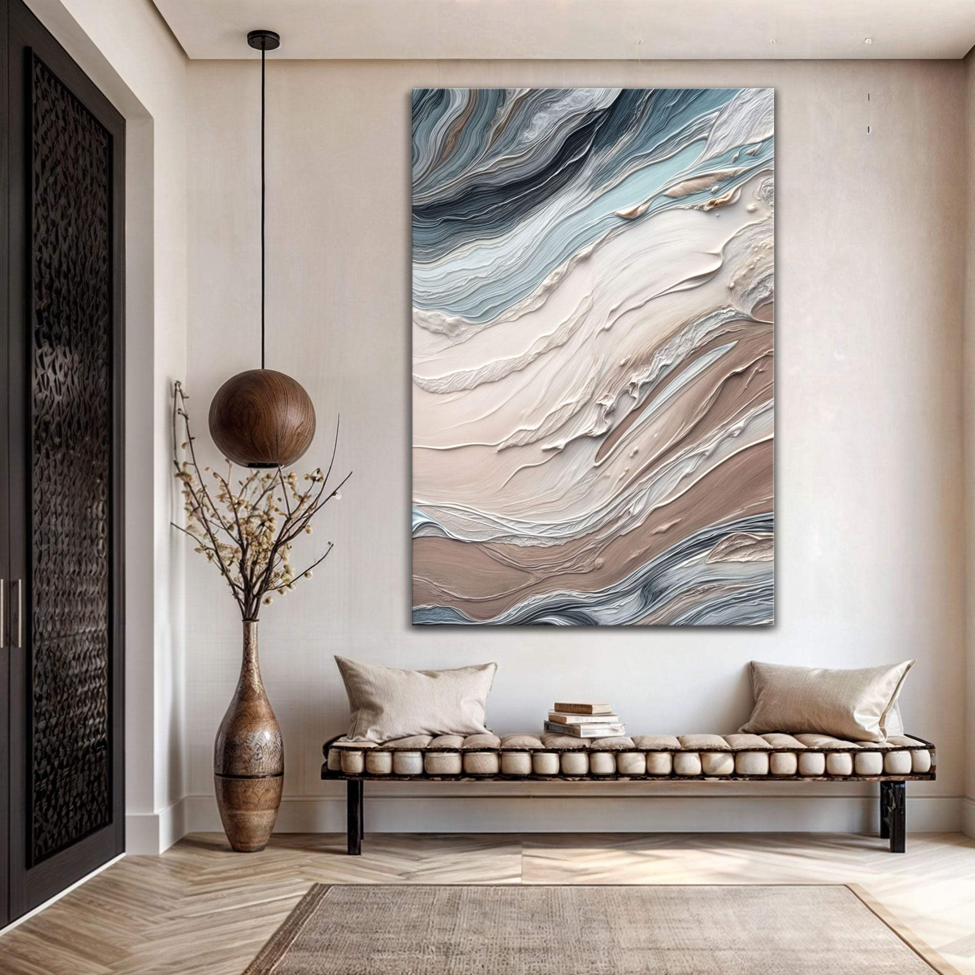 Earth Tone Swirls Wall Art - Tailored Canvases - Flyclothing LLC