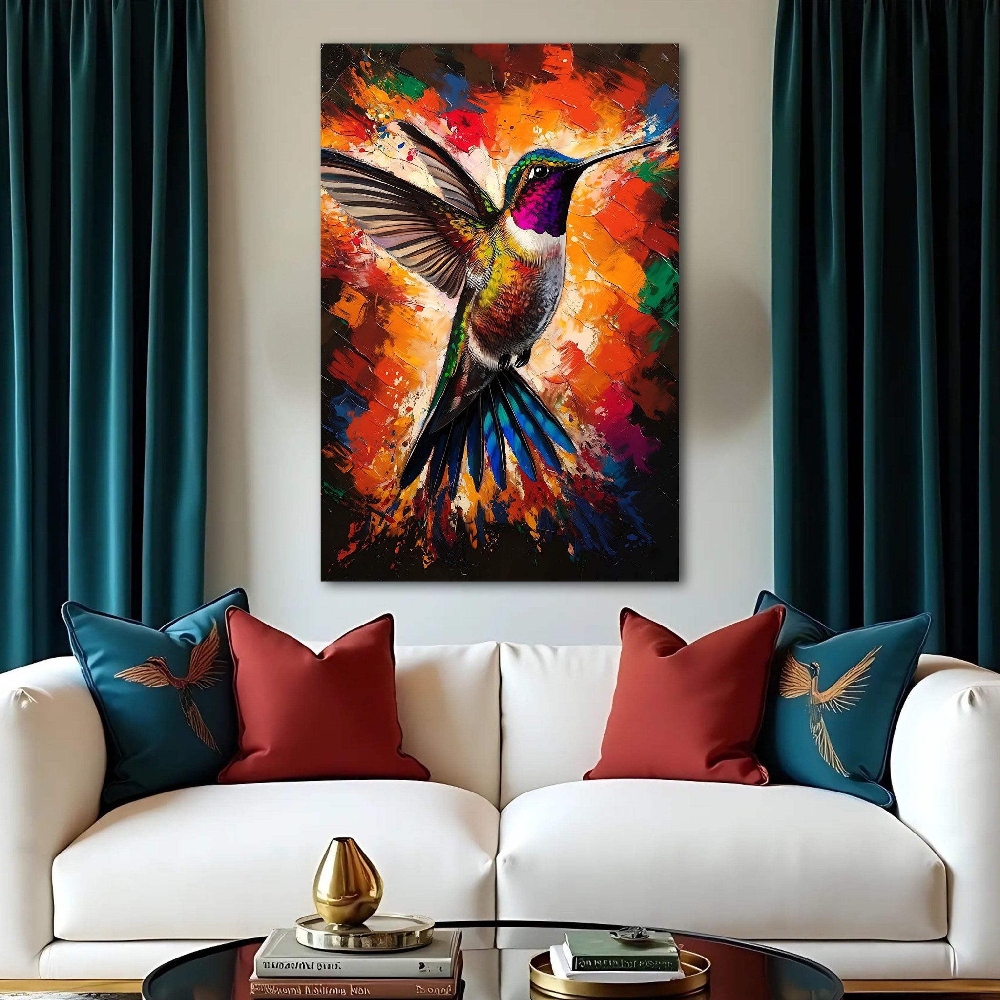 Humming Bird Abstract Wall Art - Tailored Canvases - Flyclothing LLC