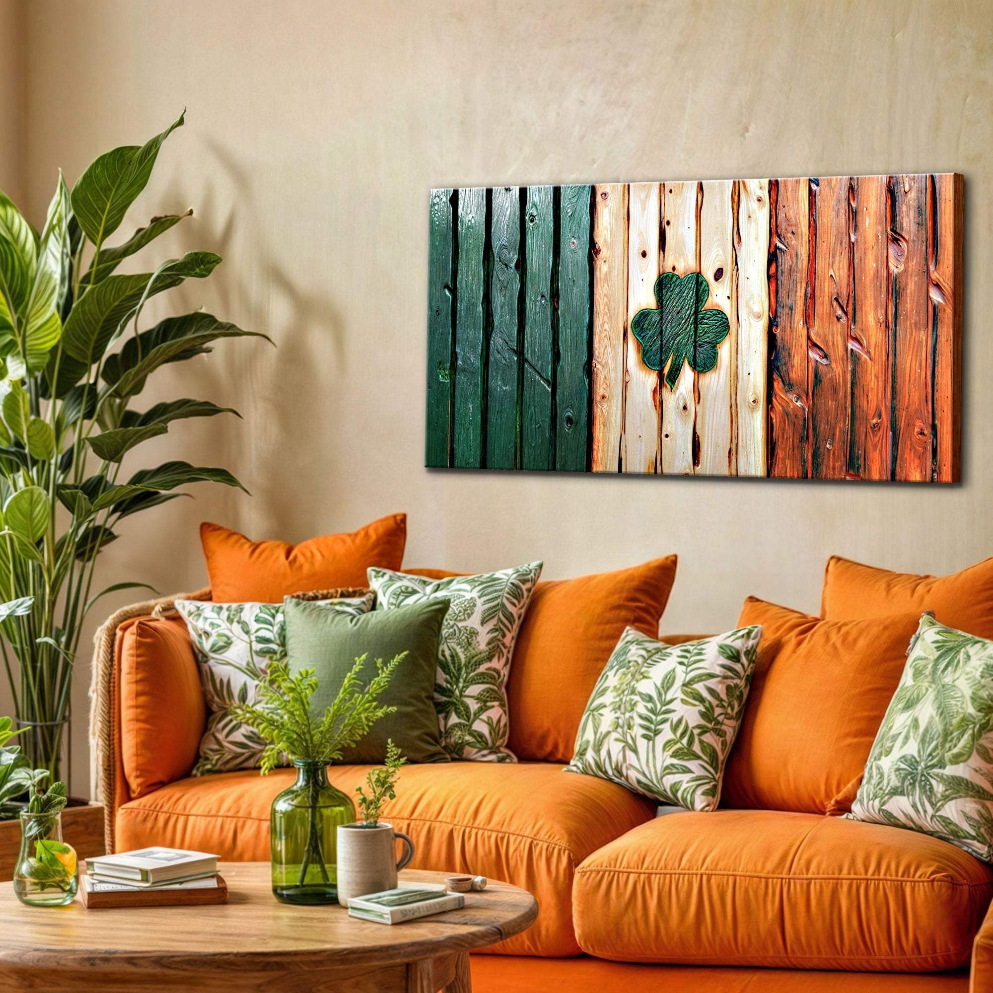Irish Shamrock Glory Wooden Flag Wall Art - Tailored Canvases - Flyclothing LLC