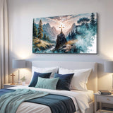 Cross On A Hill Faith Wall Art - Tailored Canvases - Flyclothing LLC