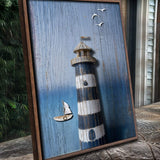 Wooden Lighthouse Coastal Wall Art III - Tailored Canvases - Flyclothing LLC