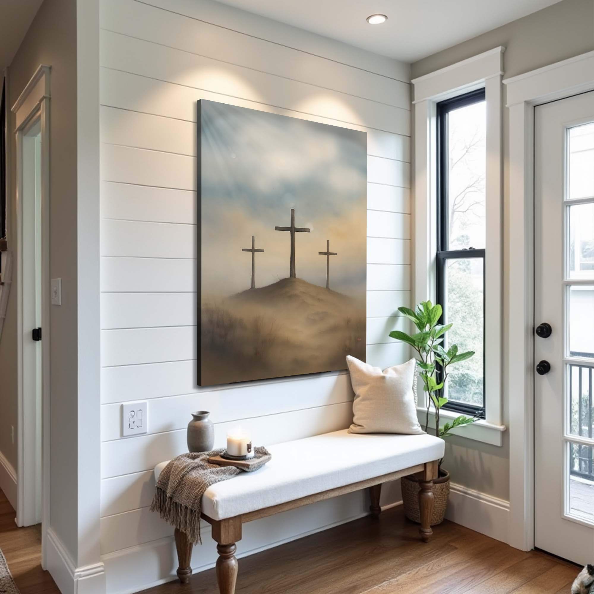 Three Crosses on Calvary Faith Wall Art II - Tailored Canvases - Flyclothing LLC