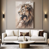 Lion And Girl Faith Wall Art - Tailored Canvases - Flyclothing LLC